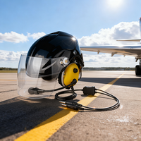 Casque Pilote et Casque Hélicoptère, Micro Casque Anti-Bruit Filaire Étanche Professionnel pour l'AVIATION