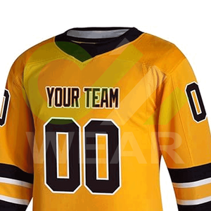 Camiseta de hockey sobre hielo dorada y amarilla personalizada para hombres, mujeres, jóvenes, estilo único con nombre e impresión del equipo OEM en todos los colores y tamaños - Product Image 5