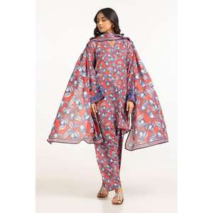 Dupatta de tenis estampado rosa oscuro para mujer, producto de ropa de Asia y las Islas del Pacífico - Product Image 1