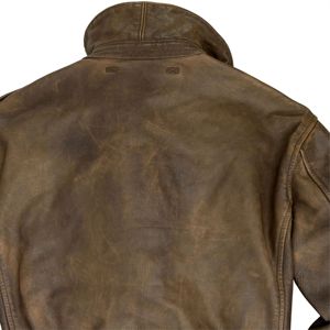 Cazadora Bomber de cuero desgastado para hombre Cuero genuino de estilo vintage con diseño clásico - Product Image 6