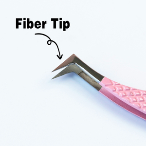 Pince à cils colorée Diamond Grip avec pince à épiler Volume Fiber Tip dans une boîte rose de marque privée pour le jeu de cils - Product Image 2