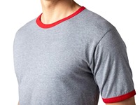 T-shirts Garçons Ringer Lock Rouge Gris 100% Coton Personnalisables Vierge Prix de Gros Style Urbain Décontracté Respirants