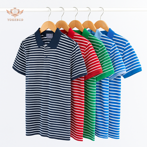 YOKEBUD hommes bleu sarcelle 100% coton pour polo respirant t-shirt à manches courtes solide imprimé décontracté classique ajustement pour le quotidien - Product Image 1