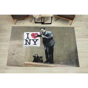 Tapis imprimé : Tapis Banksy I Love NY pour la décoration de bureau, tapis en velours - Product Image 3