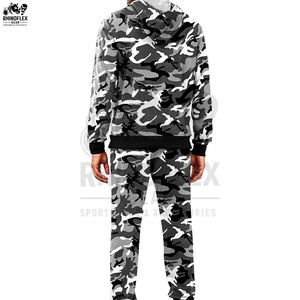 ชุดวอร์มลายพรางคุณภาพสูงสำหรับผู้ชาย ชุดวอร์มสไตล์ใหม่ รับสกรีนโลโก้ ชุดวอร์มผ้าฝ้ายฟลีซลายพรางแบบสวมหัว - Product Image 5