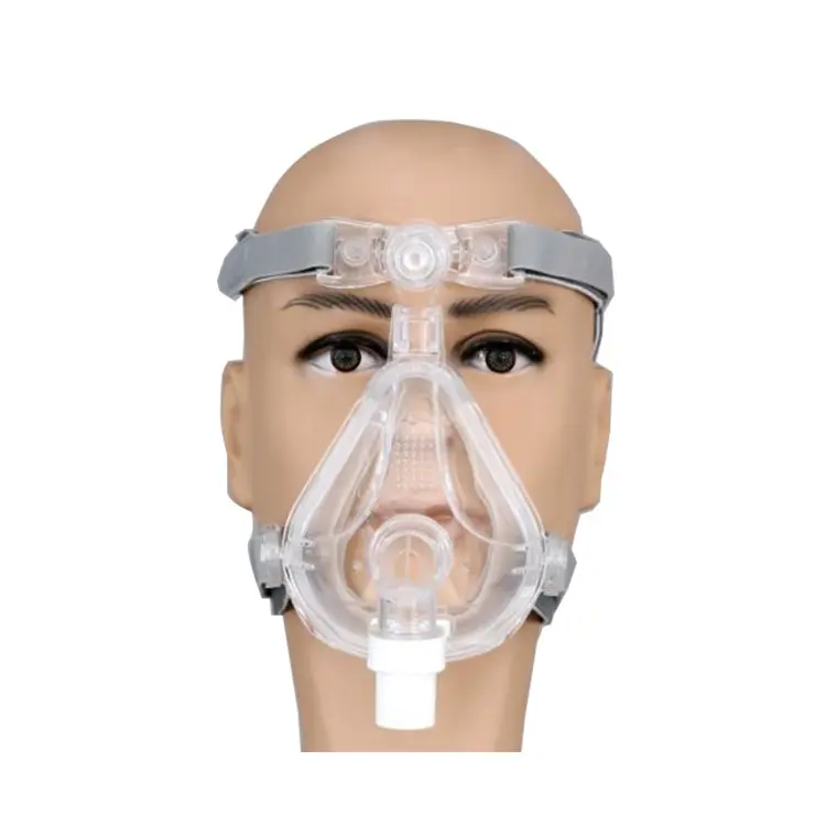 Perlengkapan mesin CPAP medis rumah tangga adalah Masker CPAP wajah penuh silikon dengan strip Headgear