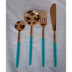 Juego de Cubiertos de la mejor calidad al por mayor de 5 cubiertos de acero inoxidable con mango de madera y pulido de espejo para bodas gran oferta - Product Image 6