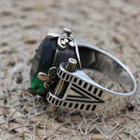 Anillo de Plata de Ley 925 con Diseño Turco Bohemio para Mujer, Corte Ovalado de Fresa, Hecho a Mano, Chapado en Rodio Negro, Ideal para Fiestas