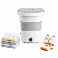 Lave-linge compact pliable portable de 1 kg, mini lave-linge pour sous-vêtements, culottes, chaussettes, vêtements de bébé, voyage, dortoir