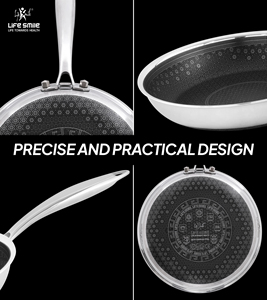 Sartén Antiadherente de Acero Inoxidable 18/10 de Primera Calidad con Patrón Interior Entrelazado - Product Image 5