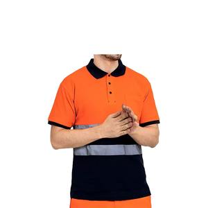 Camiseta polo de color personalizada para trabajo de seguridad reflectante transpirable-Malla de poliéster 100% personalizable con cinta reflectante - Product Image 4