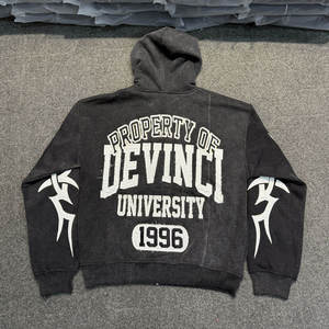 Top à la mode meilleures ventes hommes lavage à l'acide à capuche 100% coton vêtements de rue Service OEM avec un faible quantité minimale de commande hommes lavage à l'acide à capuche - Product Image 5