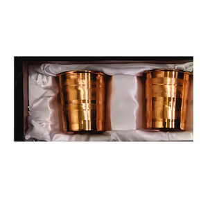 Gobelet ayurvédique traditionnel en verre de cuivre authentique fait à la main pour l'eau potable cuisine salle à manger bureau hôtels et cadeaux - Product Image 3