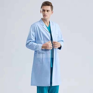 Bata de Laboratorio Unisex de Manga Larga, Transpirable, Cómoda, Elástica, de Algodón y Poliéster, Tejido de Alta Calidad, Uniformes Médicos para Hospital - Product Image 2
