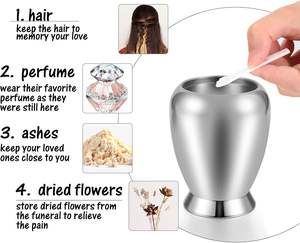 Coeur d'argent ph urnes personnalisées pour les cendres humaines urnes souvenir avec breloque en croix urnes de crémation pour les cendres en acier inoxydable taille personnalisée - Product Image 4