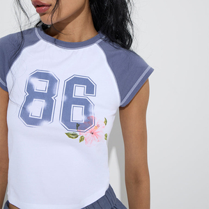 Verano 2025, camiseta de manga corta holgada de talla grande de algodón para mujer, bordado estampado, ligero, transpirable, servicio OEM/ODM BD - Product Image 1