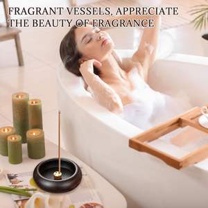 Quemador de Incienso Redondo de Madera Hecho a Mano para Varillas, Bakhoor Religioso de Alta Calidad, Diseño Personalizado para Meditación y Decoración del Hogar - Product Image 6