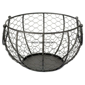 Venta caliente cesta redonda diseño antiguo encimera de Color dorado recubierto estilo geométrico verduras cesta de frutas soporte de alambre de Metal - Product Image 6