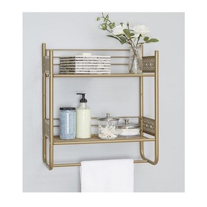 Attractive Design Metal Bathroom Rack With 2 Tier Rack Exclusive Quality Customized Size And Shape <b>Wall</b> <b>Mounted</b> Rack - Product Image 1
