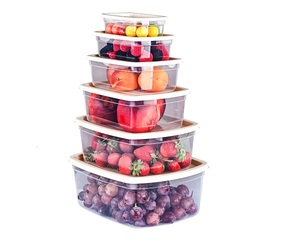 Eco-Friendly 6-Piece PP Dry Food <b>Storage</b> Set 250ml-500ml-750ml-1250ml-2000ml-3000ml Dishwasher Safe 4L Lid <b>Kitchen</b> Camping - Product Image 1