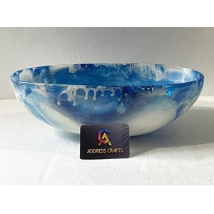 Newly Designed Resin Salad <b>Bowl</b> Blue and <b>White</b> Eco-Friendly Party Food Grade Durable <b>Serving</b> Platters Table Decor Kitchenware - Product Image 1