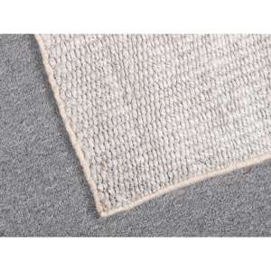 Alfombra Turca Vintage, Alfombra de Lana a Cuadros Gris y Blanca de 1.4x2.1 pies - Product Image 5