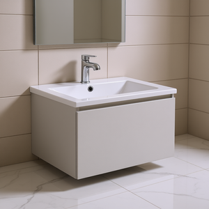 Meuble de salle de bain Koricini 60 cm, design italien, gris perle, 1 tiroir - Product Image 3