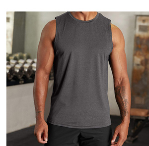 Mode d'été Design Couleur Contraste Gym Causal Sports Vest Unisex Sleeveless Embroidery Custom Men Singlet - Product Image 5
