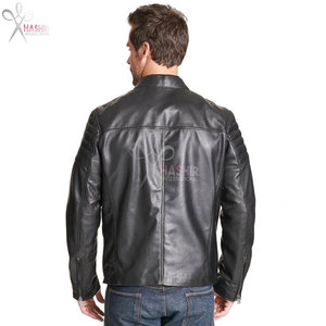 Veste bomber en toile noire à fermeture éclair de haute qualité pour homme, coupe ajustée, cuir véritable, streetwear, finition premium, durable, mode décontractée - Product Image 3