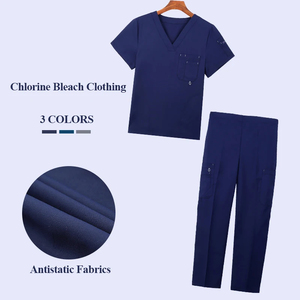 Tenue d'uniforme d'hôpital personnalisée pour femmes, col montant à manches courtes, en toile durable - Product Image 2