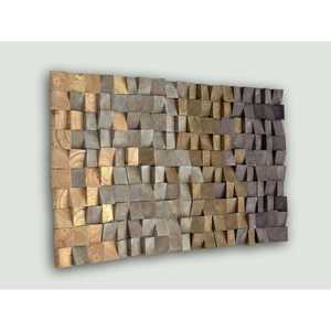 Sculpture en mosaïque de bois texturé Décoration murale en mosaïque - Product Image 5