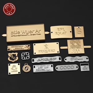 Étiquette métallique dorée pour sacs, abayas, foulards, chaussures, logo de marque personnalisé, étiquette métallique personnalisée pour sacs, vêtements - Product Image 2