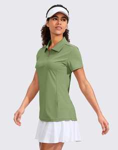 <b>Women's</b> Golf Shirt <b>Short</b> Sleeve with Zip up Quick Dry Stretch Tennis Collared Polo Shirts for <b>Women</b> - Product Image 2
