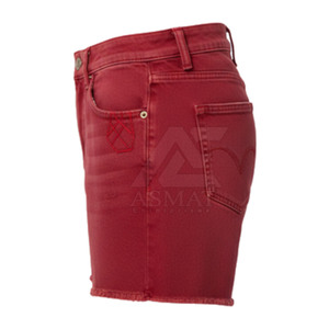 Shorts de Mezclilla Rojos para Hombre, Corte Slim Contemporáneo, Diseño Elegante para Conjuntos de Verano a la Moda 2026 - Product Image 5