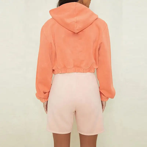 2024 Soft Fleece Heavy Thick Full <b>Zip</b> Winter/Autumn Women's 100% Cotton Custom Logo <b>Front</b> Print 3D Embroidery Oversized Hoodies - Product Image 3