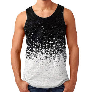 Débardeur de sport d'été imprimé pour homme, à séchage rapide, respirant, tricoté, pour la salle de sport, l'entraînement, décontracté, sans manches, design 100% - Product Image 2