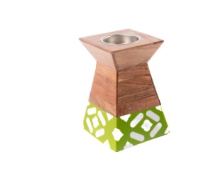 Modern Style Arabic Bakhoor Incense <b>Burner</b> Set Gold Polished <b>Wood</b> Mabkhara and Tray <b>for</b> Religious Incense Burning - Product Image 2