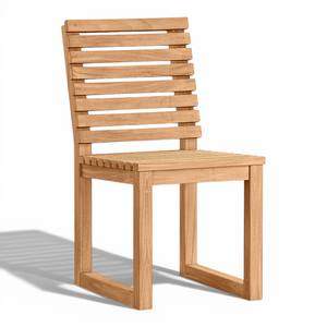 Muebles de Exterior Modernos, Silla de Jardín de Madera de Teca Maciza Resistente a la Intemperie, Asiento de Patio con Respaldo de Listones para Hotel y Restaurante - Product Image 6