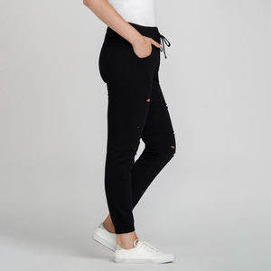 New Arrivals Solid Color <b>Thick</b> <b>Legging</b> Custom Women Sweatpants With Drawstring Waist Distressed Joggers - Product Image 6