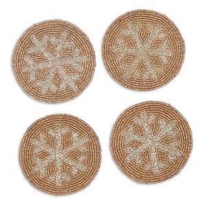Elegant premium classic hand made eco-friendly Golden <b>beaded</b> <b>coaster</b> home decorative festival party tea table mats <b>coaster</b> - Product Image 5