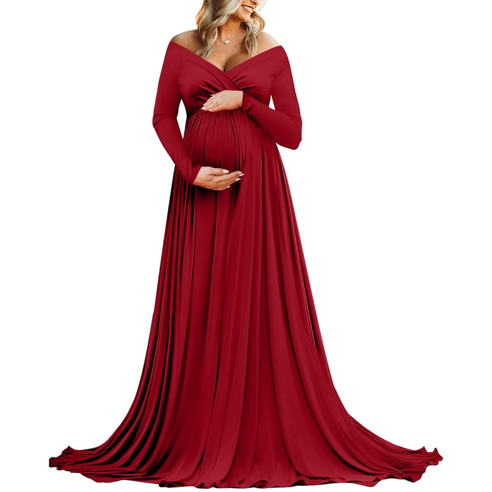 fitted lace wedding dress Pinkblush Red Lace Overlay Maternity Maxi Dress