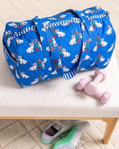 Sac de sport matelassé personnalisé pour femmes, style bohème, bloc à main, imprimé avec motif épagneuls, toile pour voyage - Product Image 2
