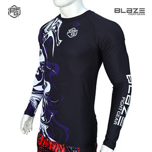 Personnalisable Rash Guard à manches longues pour hommes MMA Rash Guard Sublimation Logo pour BJJ Arts Martiaux - Product Image 2