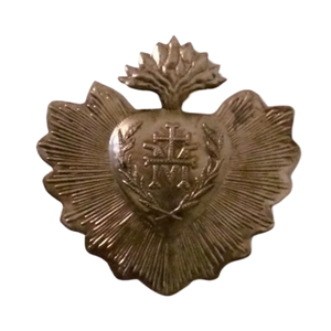 Coeur sacré en métal fini antique argenté avec support Milagros Coeur sacré pour le décor de cadeau catholique décoratif de dessus de table d'église - Product Image 3