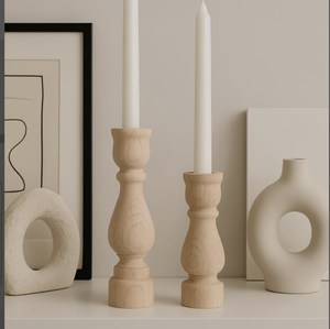 Portavelas de Madera Estilo Vintage, Ambiente Acogedor, Juego de Portavelas para Decoración del Hogar, de la India - Product Image 3