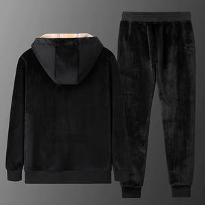 Ensemble de vêtements de sport chauds d'hiver pour hommes 2 pièces sweat à capuche thermique et survêtement polaire combinaison de sport coupe-vent avec caractéristique respirante - Product Image 6