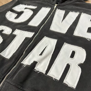 Survêtement de broderie en détresse pour hommes hiver coton évasé survêtements de course nouveau Style Joggers Streetwear à capuche ensemble solide - Product Image 5