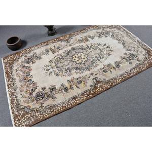 พรมขนสัตว์สีเบจสีน้ำตาลแบบดั้งเดิม4x7ft การออกแบบการเย็บปะติดปะต่อกันแบบคลาสสิกสี่เหลี่ยมขนาดใหญ่ห้องโถงยางใหม่สำหรับห้องพัก - Product Image 2