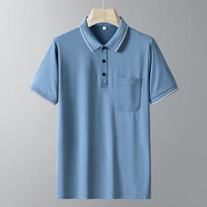 Camiseta de Manga Corta de Seda de Hielo para Verano, Personalizada OEM, Camiseta Polo Informal con Solapa para Hombres de Mediana Edad y Mayores - Product Image 4
