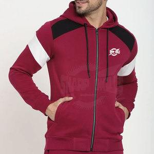 Sudaderas con cremallera para hombre de talla grande Moda de invierno con cuello con capucha de patrón sólido y elegante en stock - Product Image 1